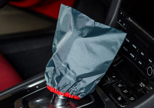 Reusable gear knob protector – nylon – with elastic rubber band