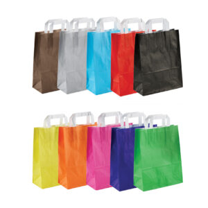 Carrier bag - coloured - with flat handles