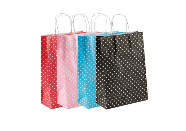 Carrier bag – “dots” – with twisted paper cord