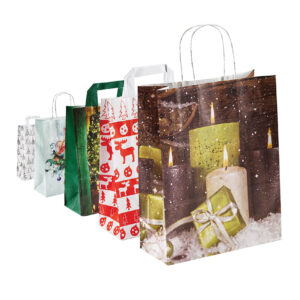 Carrier bag – Christmas – with flat handle or twisted paper cord