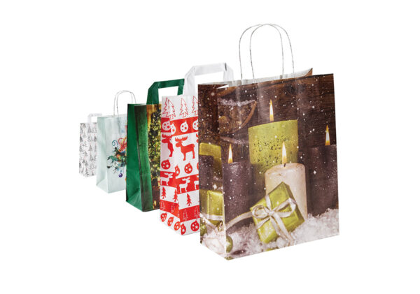 Carrier bag – Christmas – with flat handle or twisted paper cord